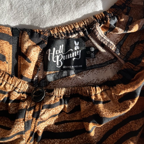 Hell Bunny Tora Tiger Print Rockabilly Pinup Retro Y2K Cottagecore Vintage Style - Picture 6 of 10